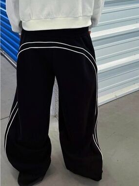 Fleawave Black Wide-Leg oversized sweatpants(New)